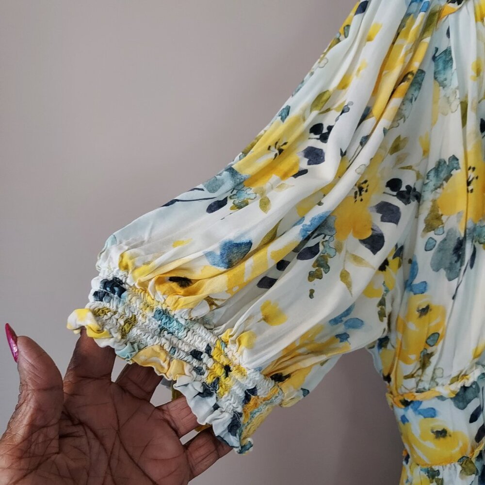 Jessakae Collection Queen’s  Croquet Yellow Floral Maxi Dress Size 3XL. NWOT - Picture 5 of 16